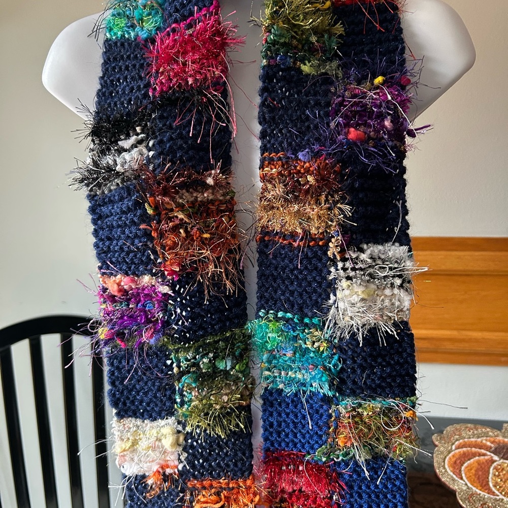 Colorful Textured Knit Scarf